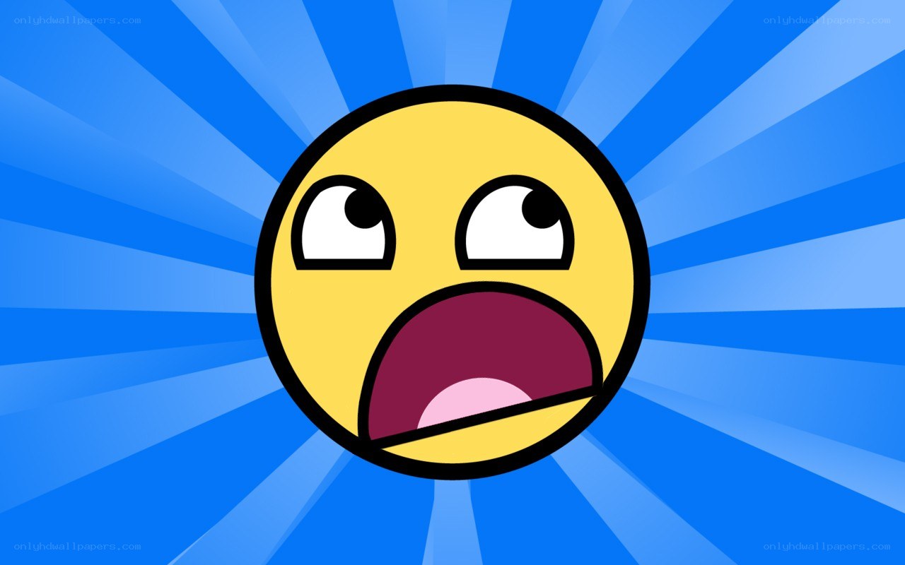 shocked emoji on blue background
