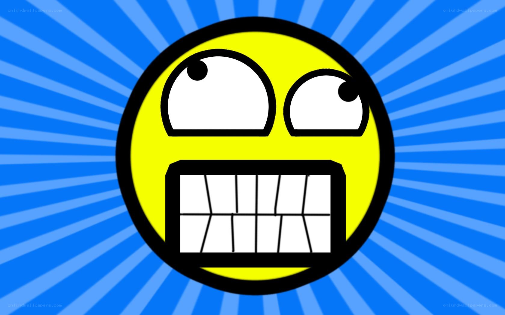 shocked emoji on blue background