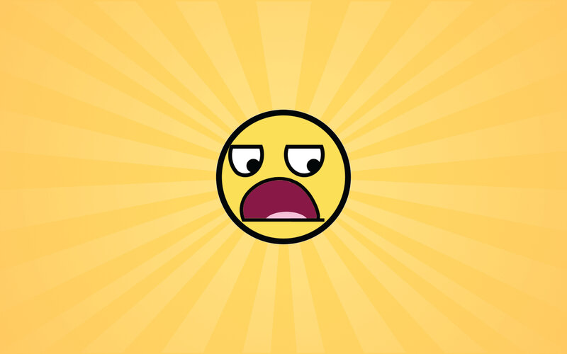 shocked emoji on yellow background