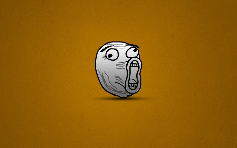 shocked meme face on brown