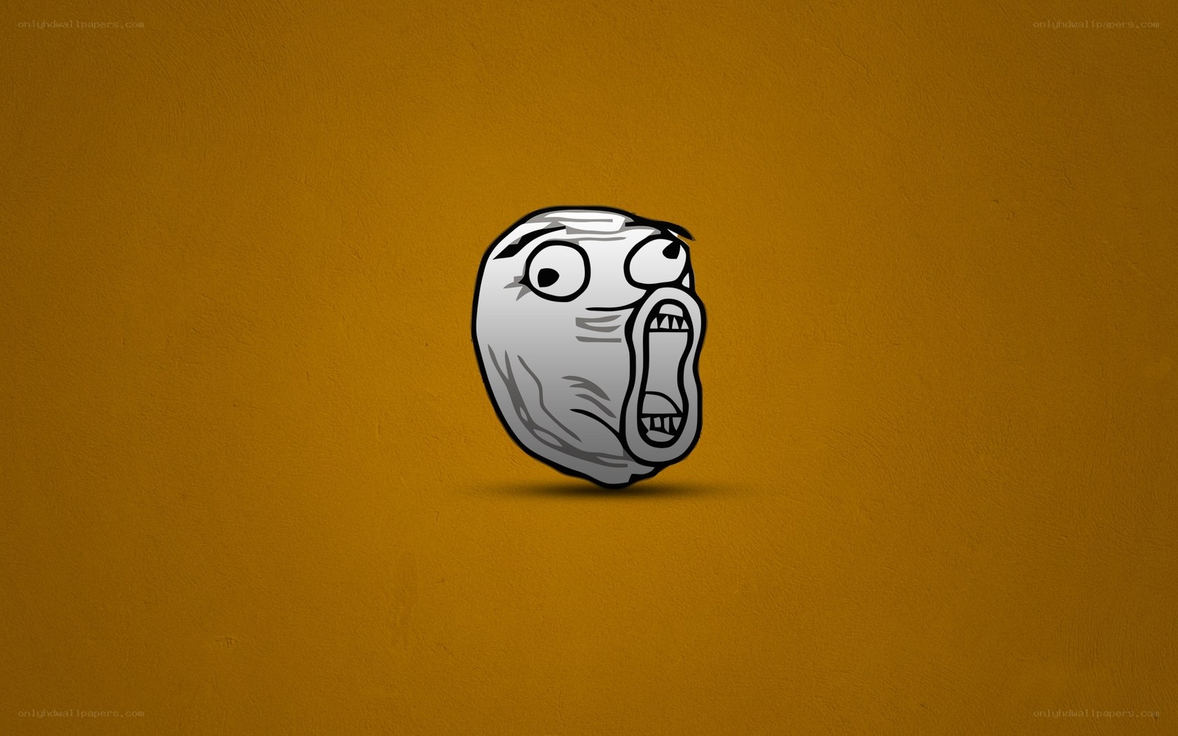 shocked meme face on brown