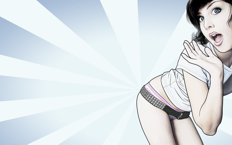 shocked woman in comic style