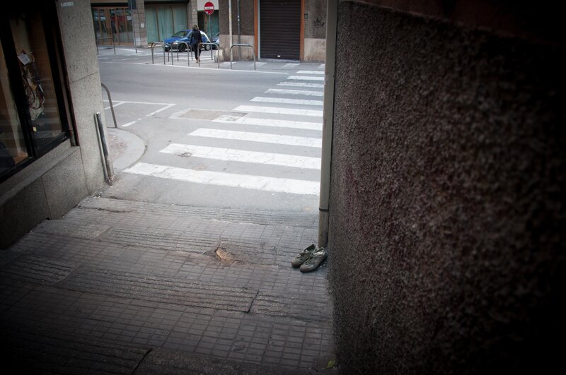 Shoes on a city sidewalk