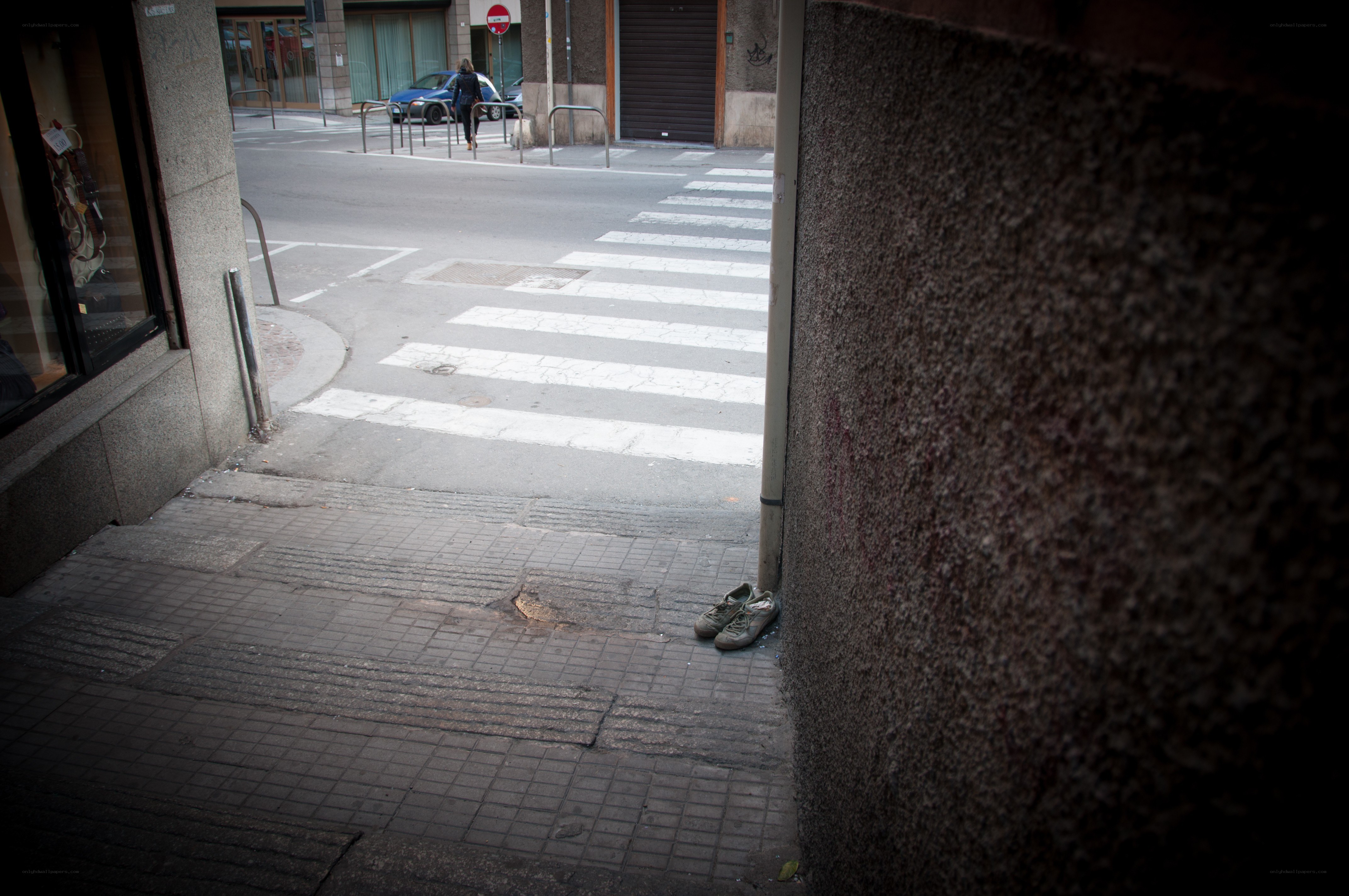 Shoes on a city sidewalk