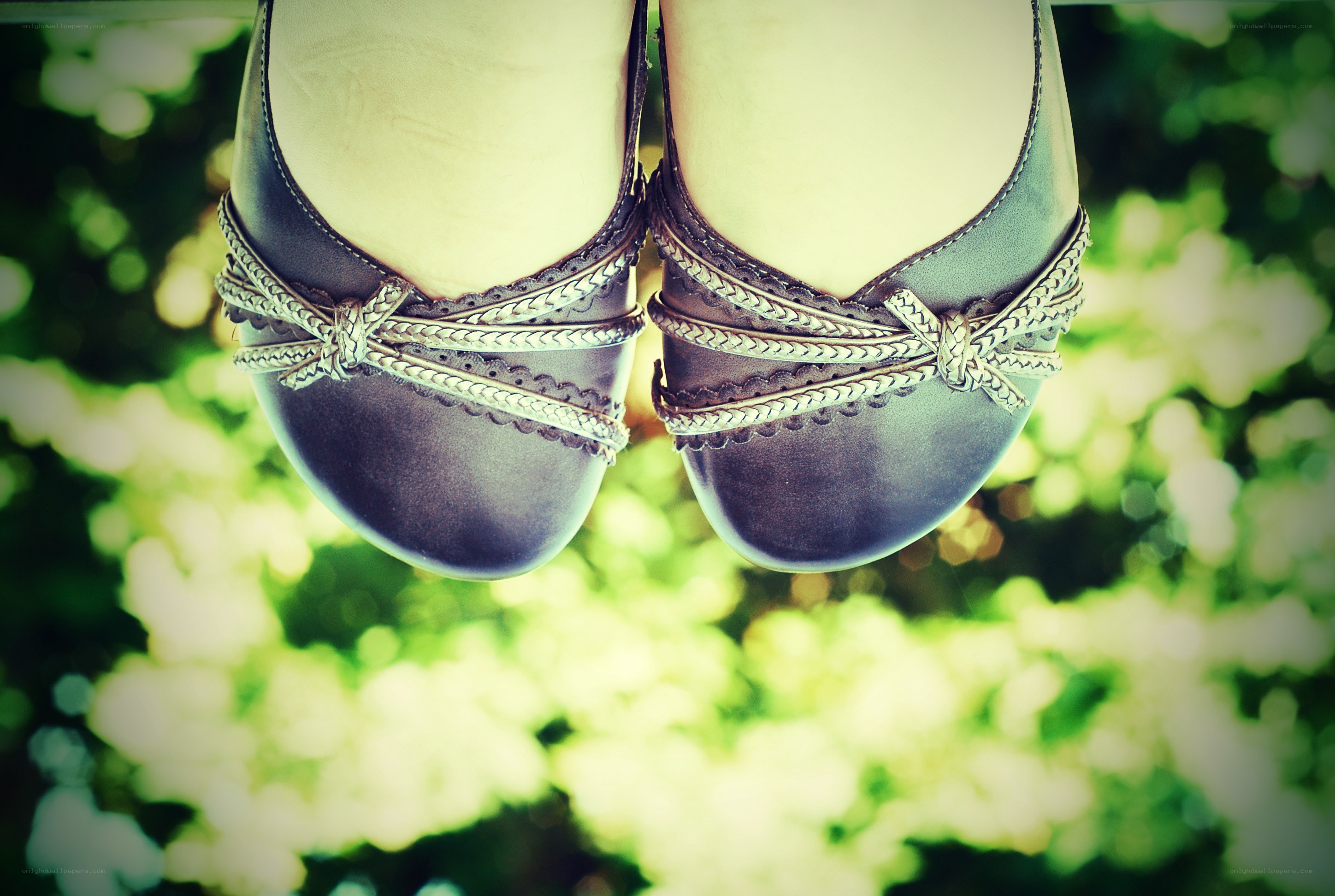 shoes with bows hanging