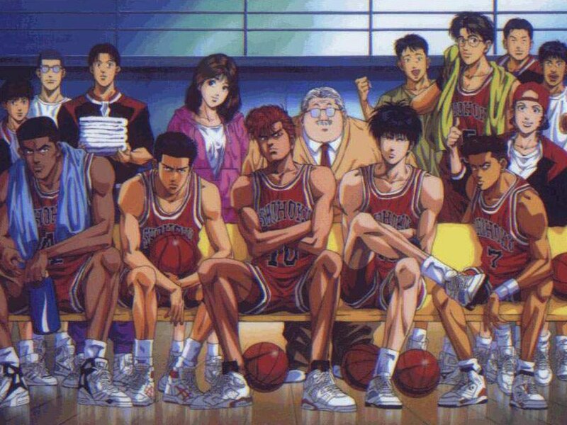 Shohoku basketball team group photo