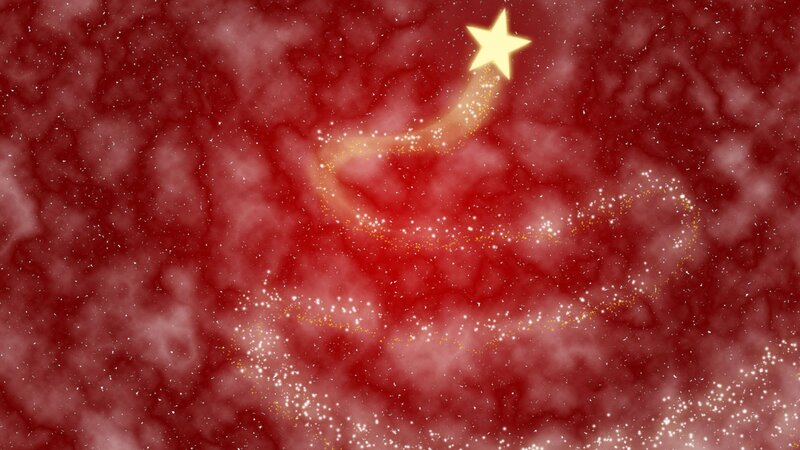 shooting star in red sky