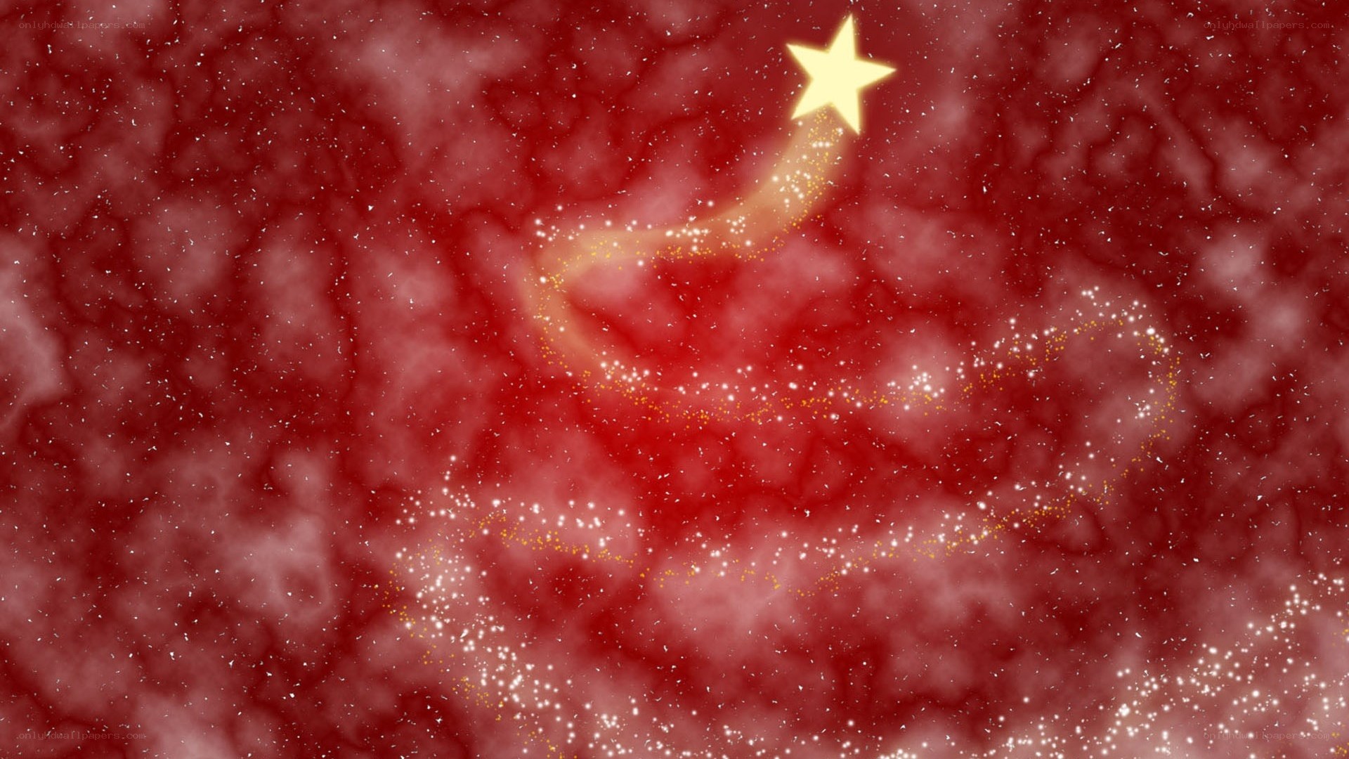 shooting star in red sky
