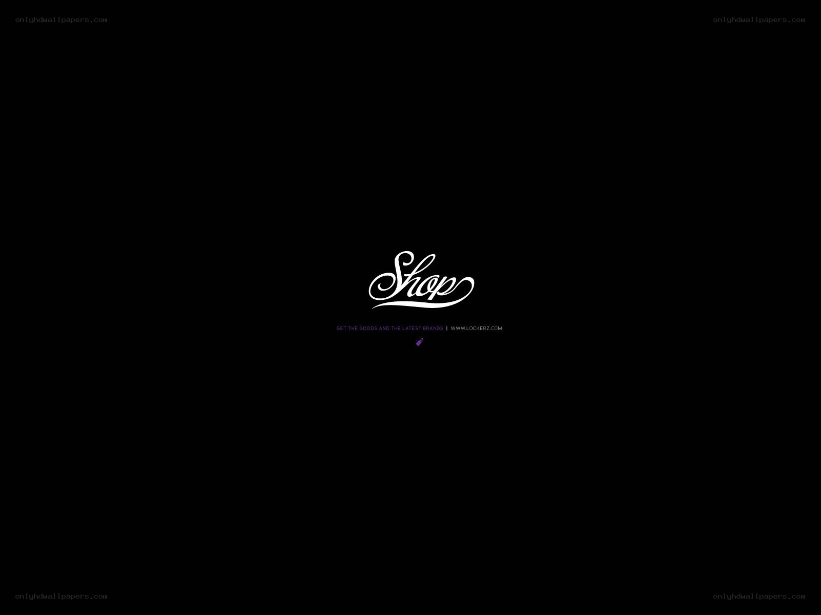 Shop logo on black background