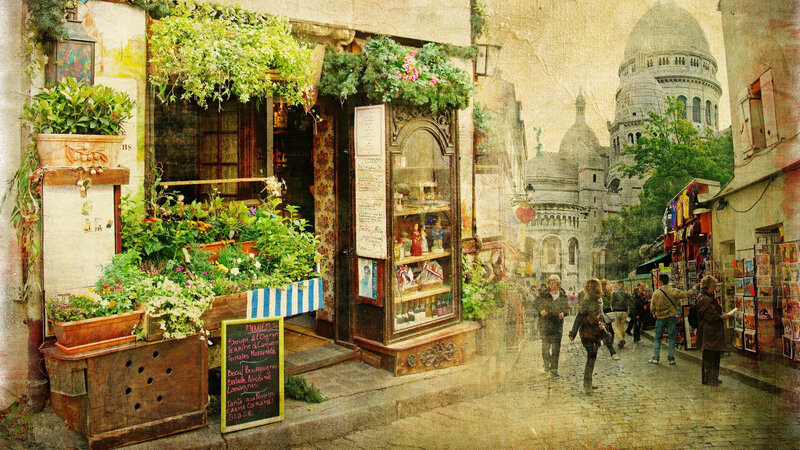 Shopfront in Montmartre — Brown, Vibrant