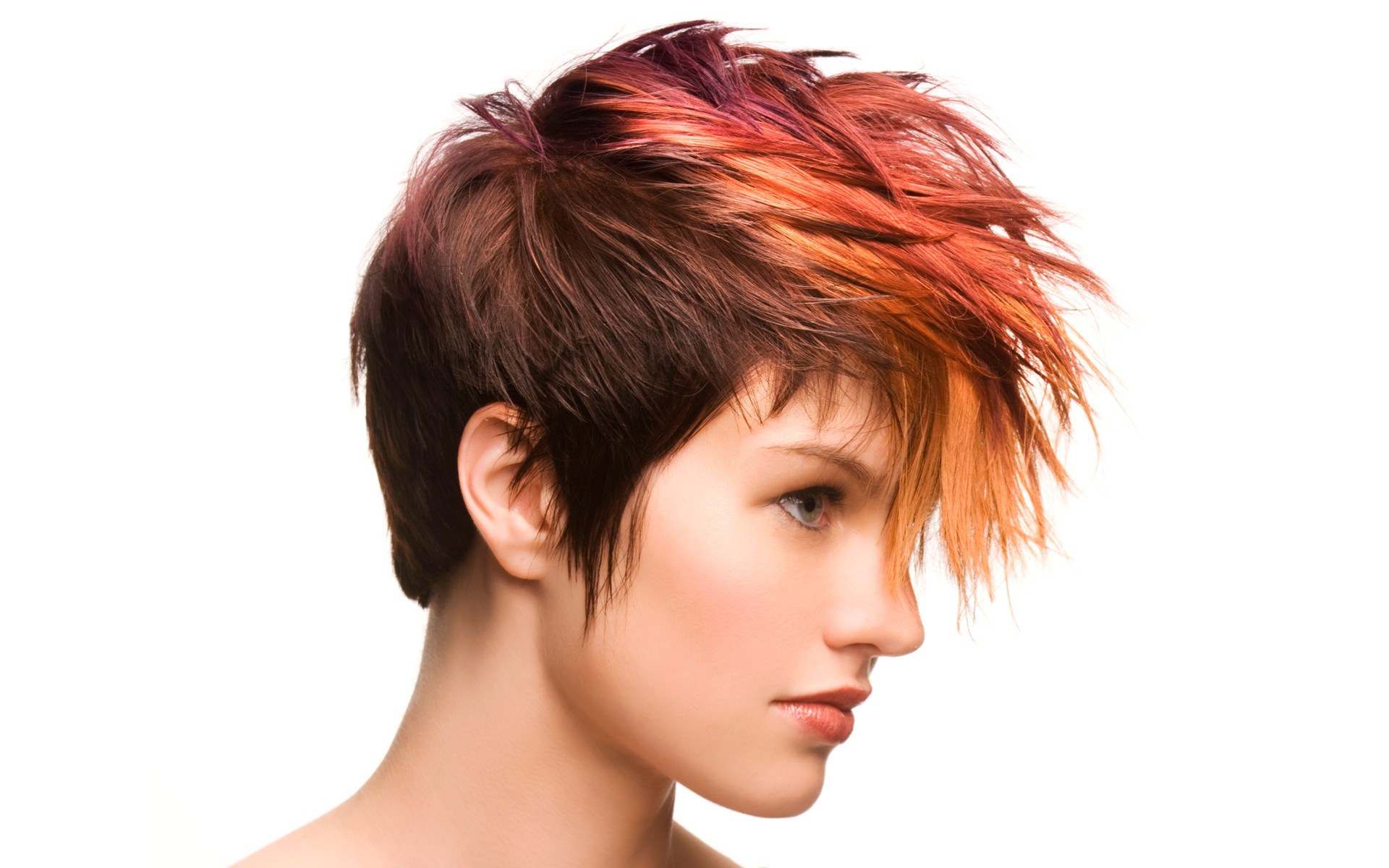short colorful hairstyle