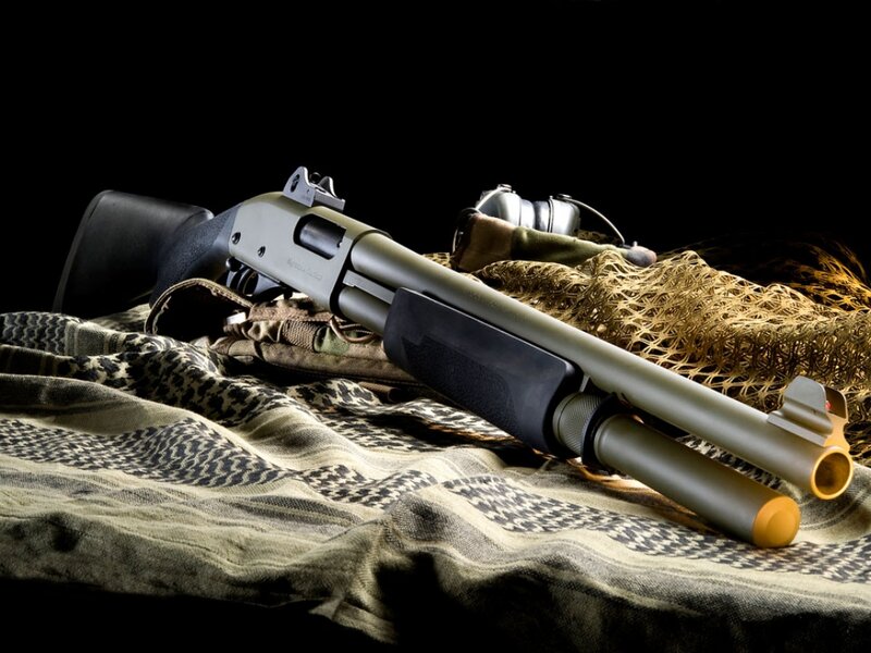 Shotgun on Camouflage