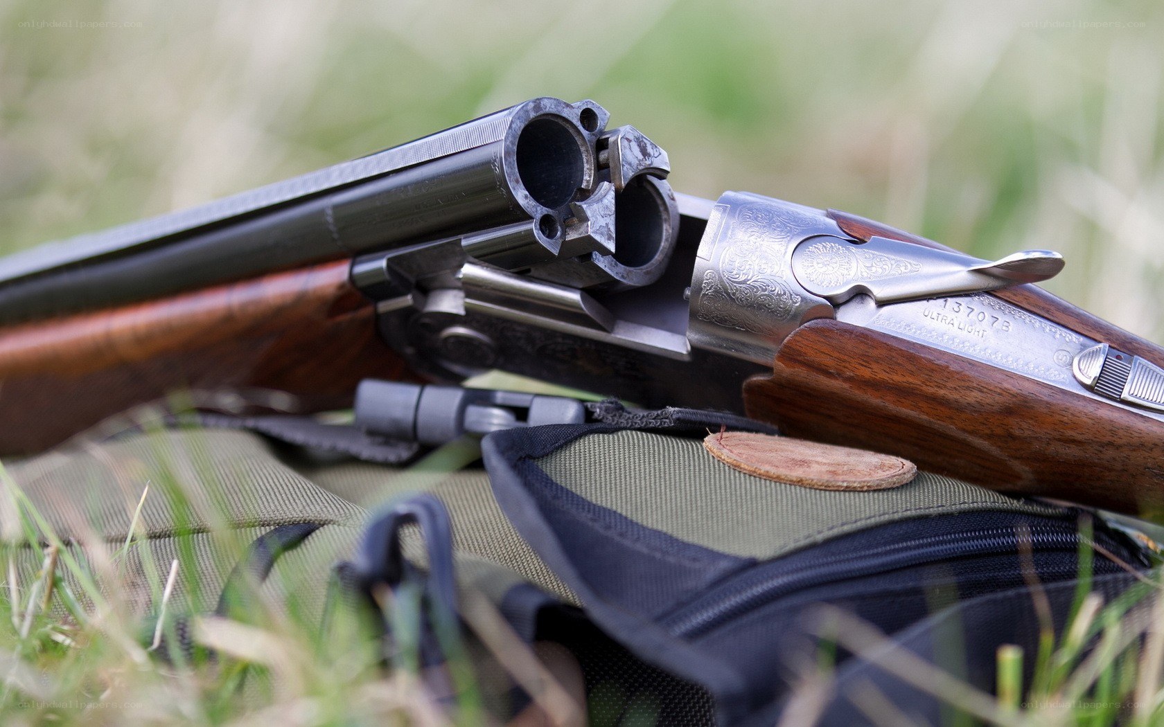 shotgun on grass bag