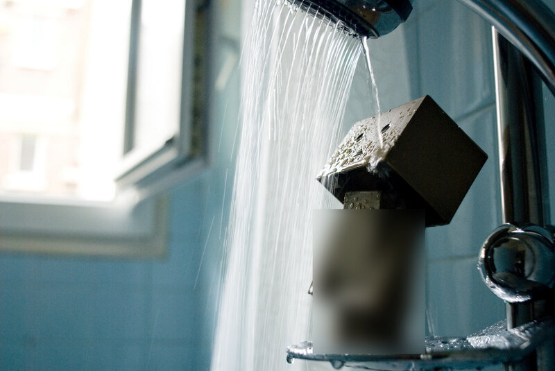 shower with soap box