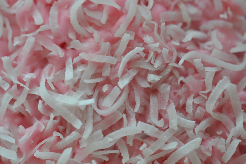Shredded Coconut on Pink
