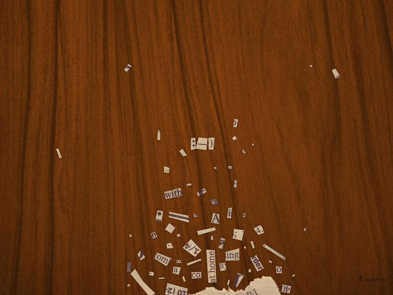 Shredded Paper on Wood