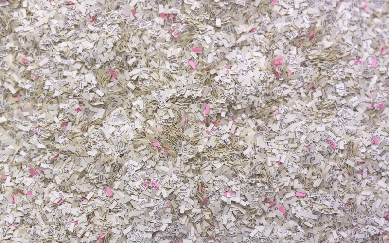 shredded paper pieces