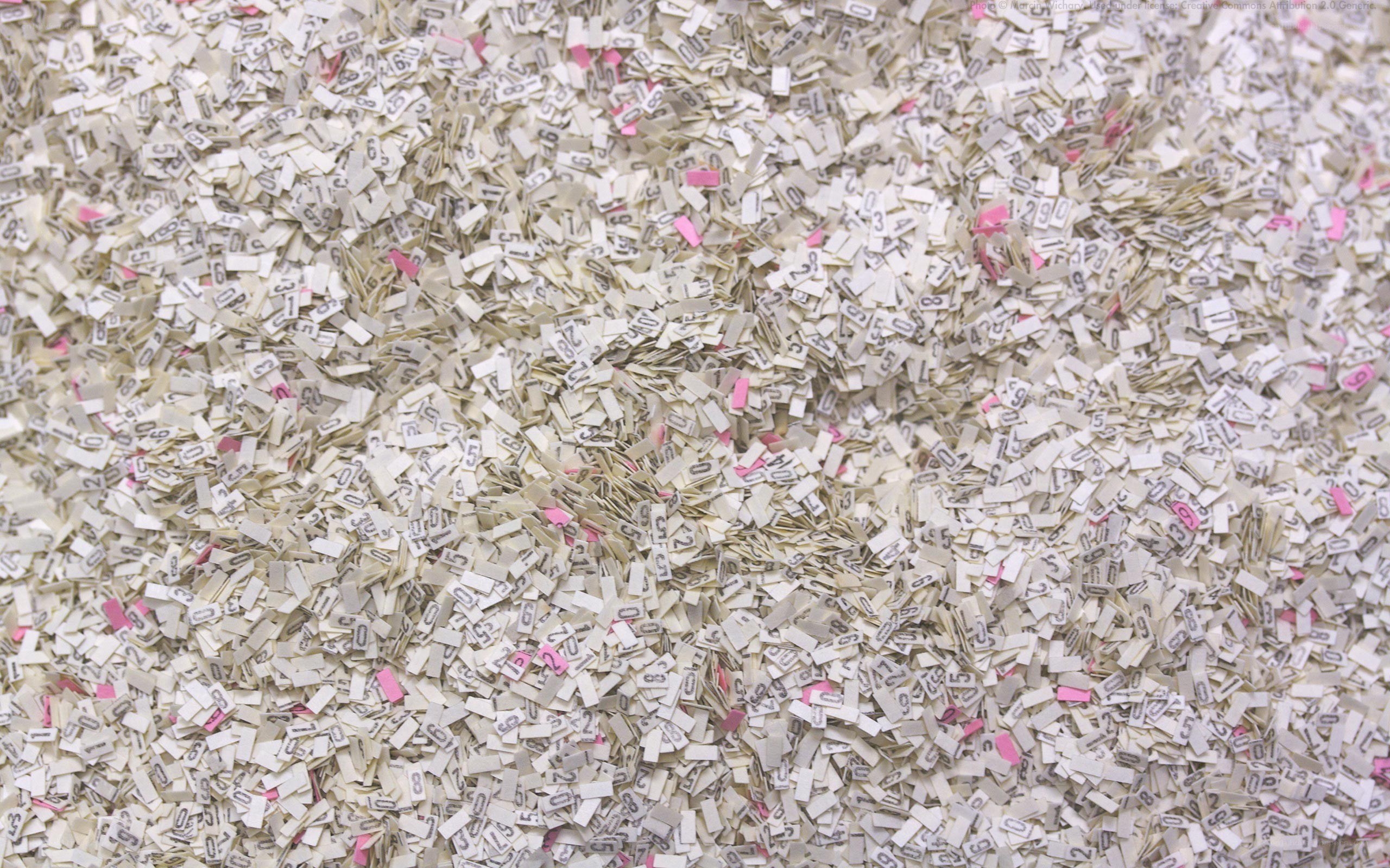 shredded paper pieces