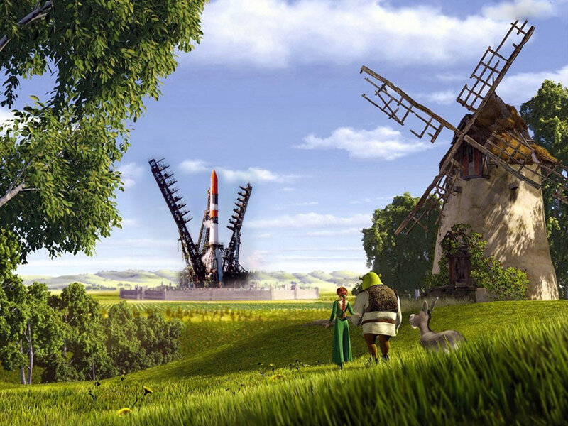 Shrek and Fiona Walking
