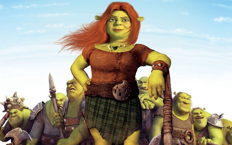 Shrek and Fiona with ogres