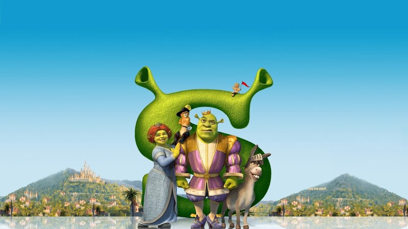 Shrek and friends in a fantasy world