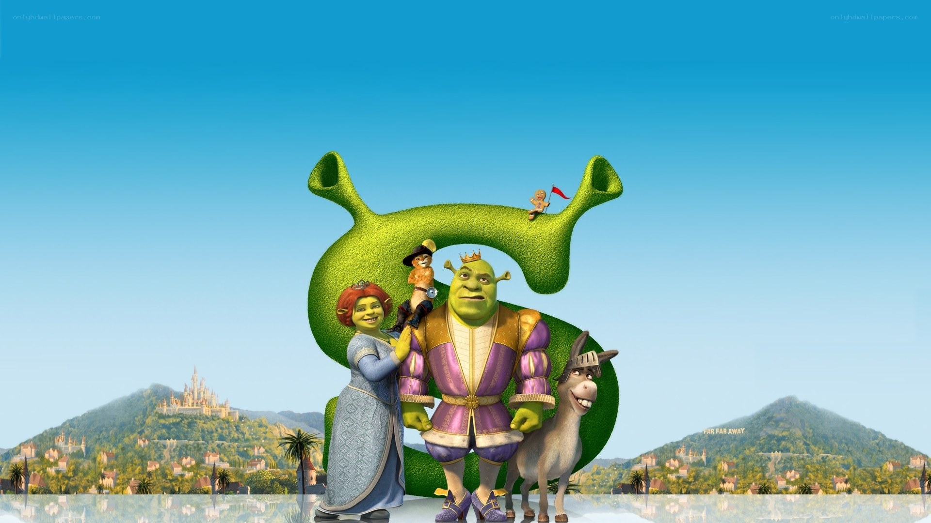 Shrek and friends in a fantasy world