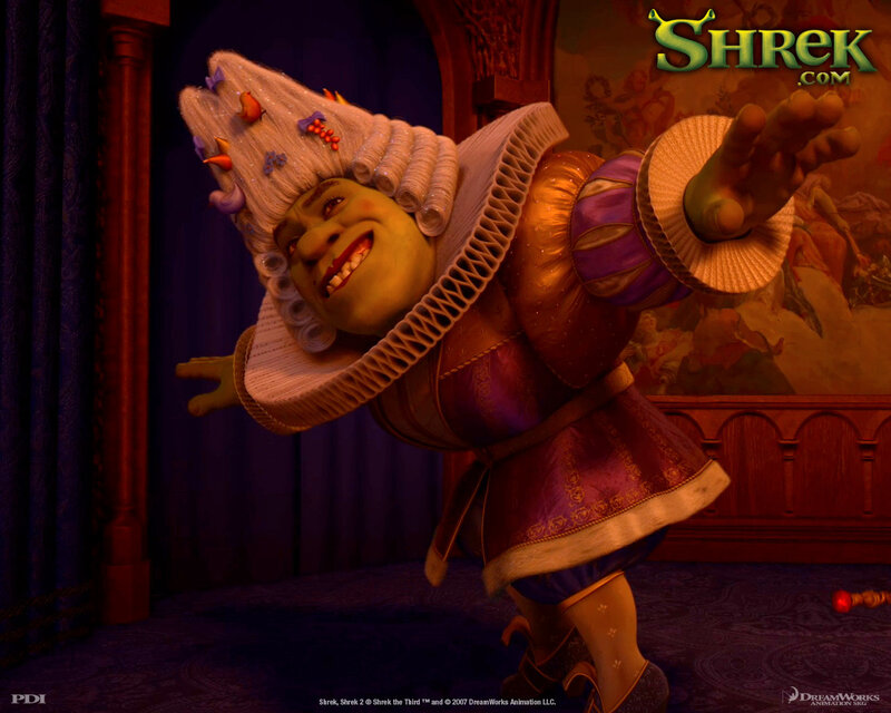 Shrek in a fancy costume
