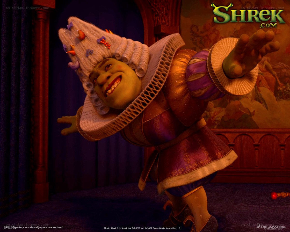 Shrek in a fancy costume