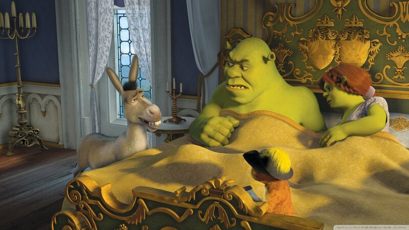 Shrek in Bed with Donkey