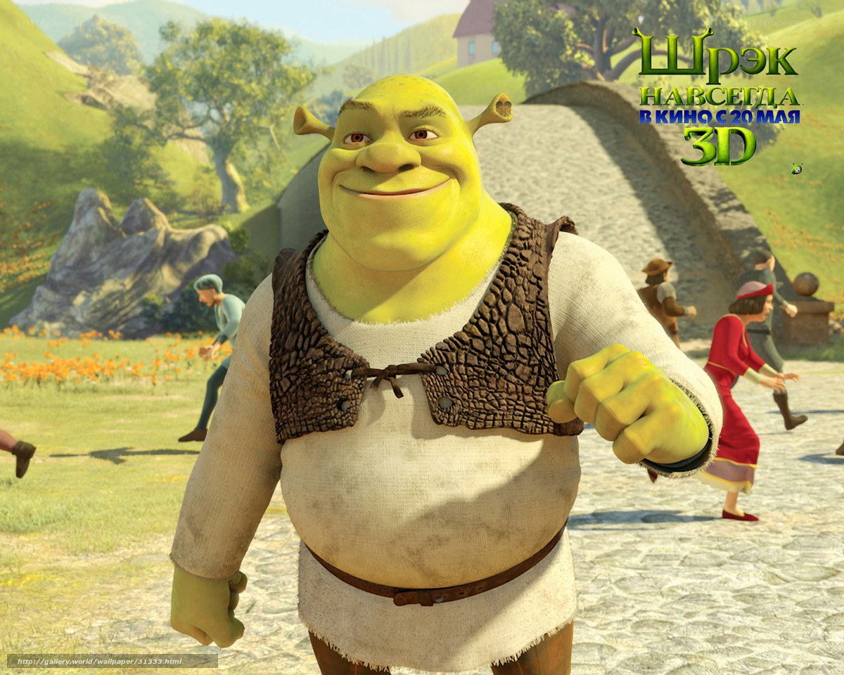 Shrek in the village