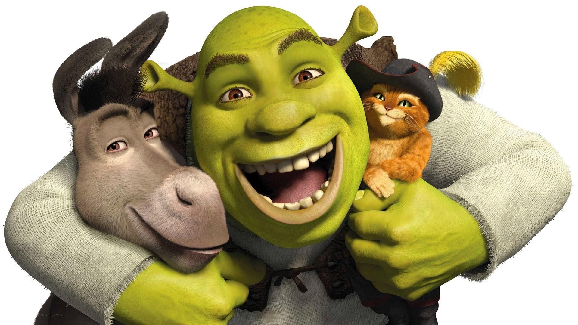 Shrek with Donkey and Puss