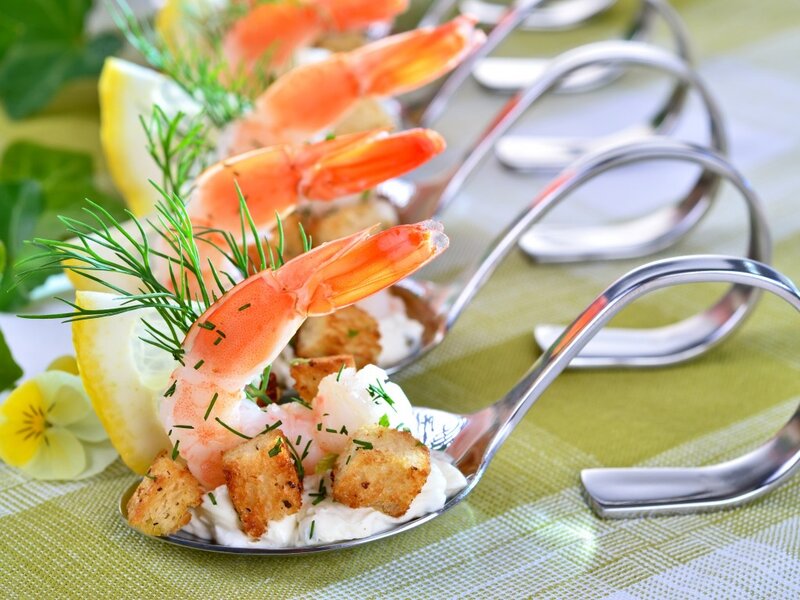 Shrimp Appetizer on Spoon