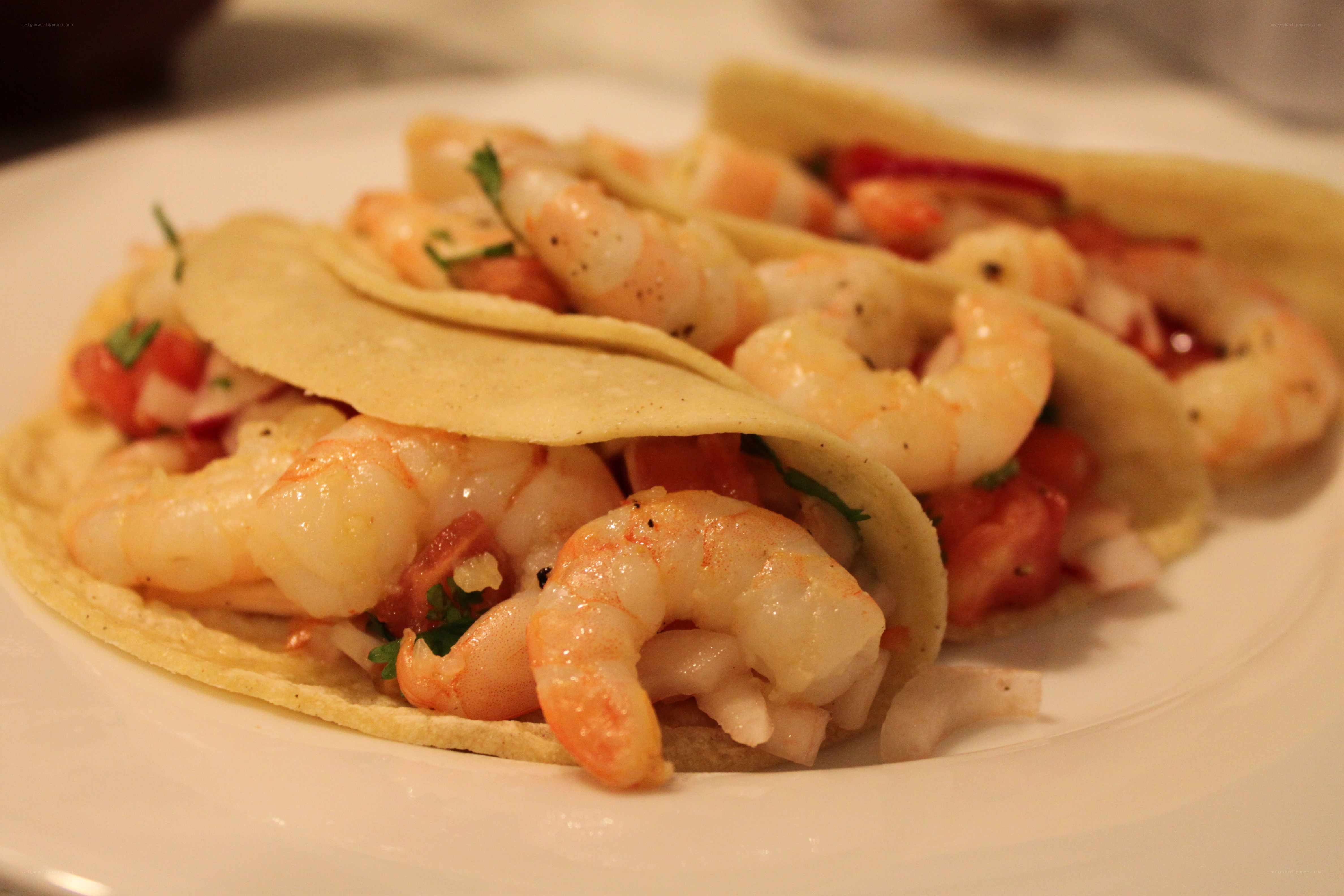 Shrimp tacos on a plate