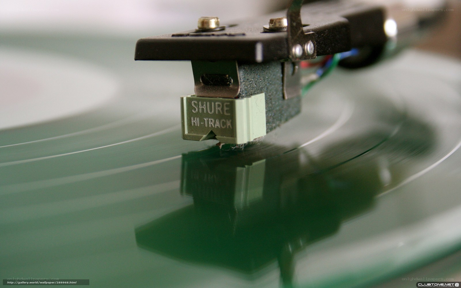 Shure turntable cartridge on vinyl