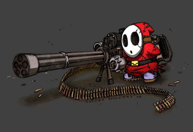 Shy Guy with Machine Gun — Red