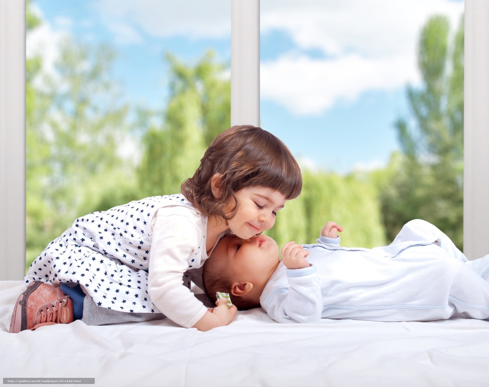 Sibling affection moment