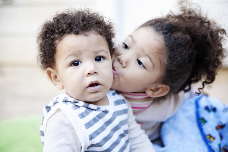 sibling affection moment