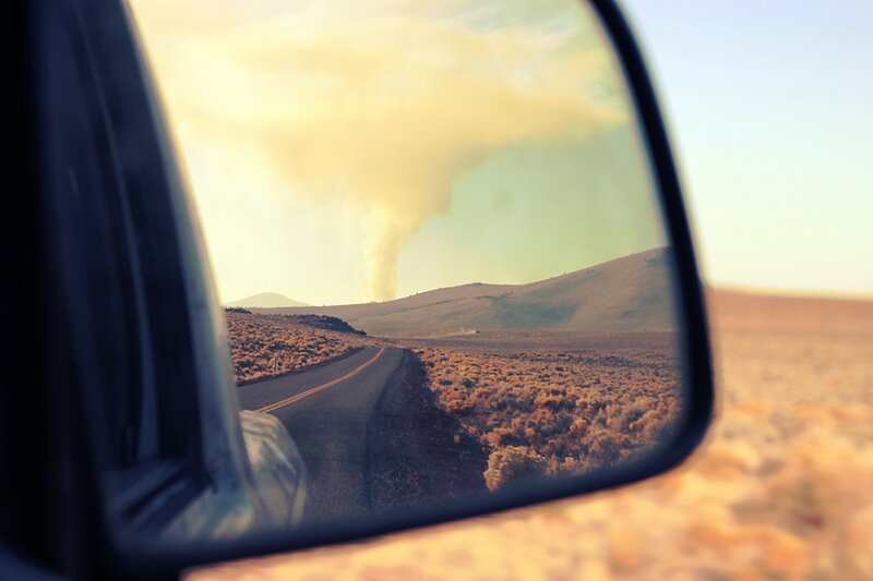 Side Mirror Reflection — Yellow