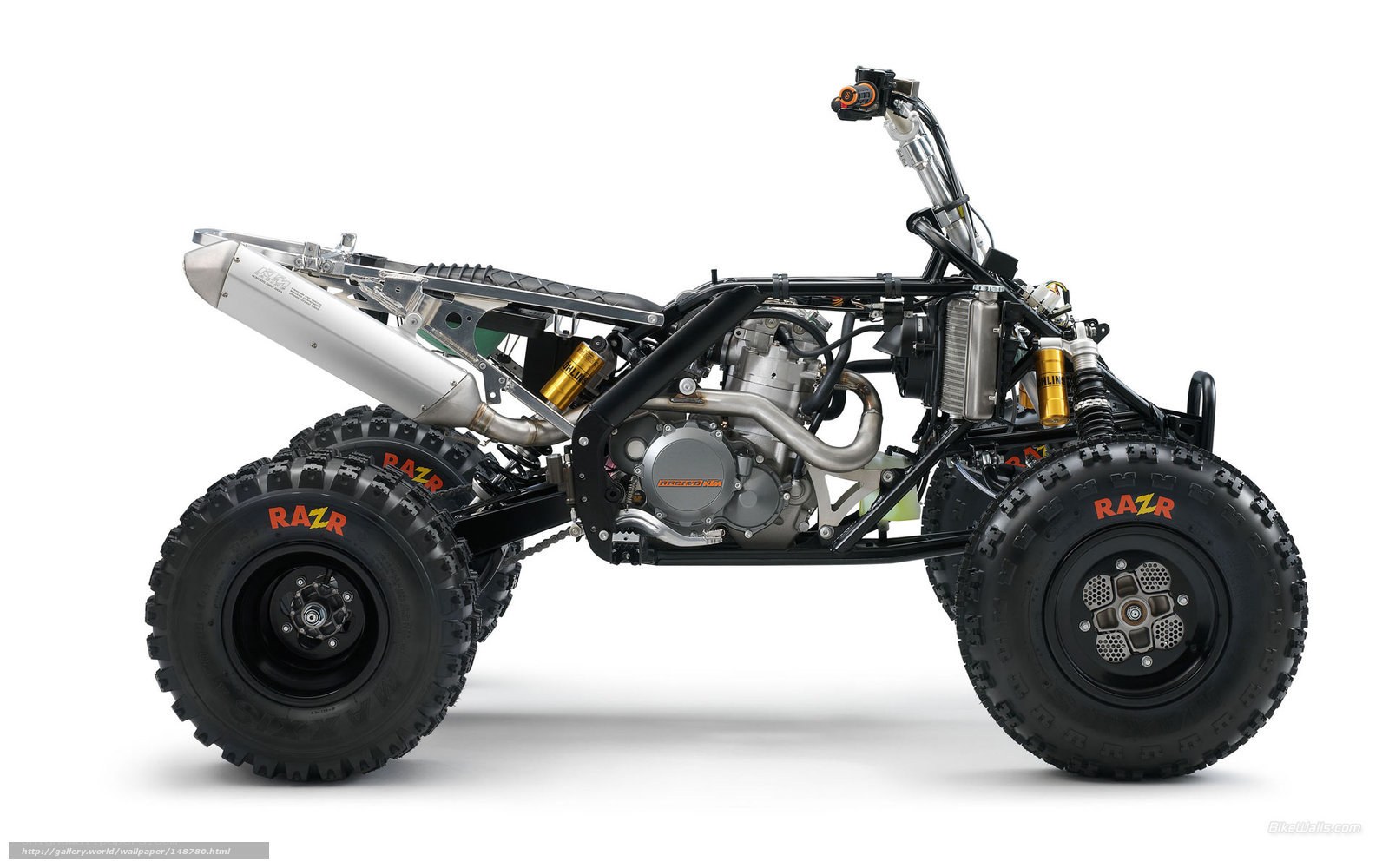Side view of a quad bike
