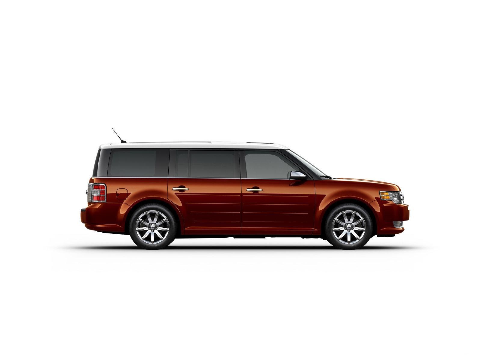 side view of a red suv