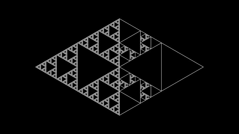 Sierpinski Triangle Fractal — Black, Calm
