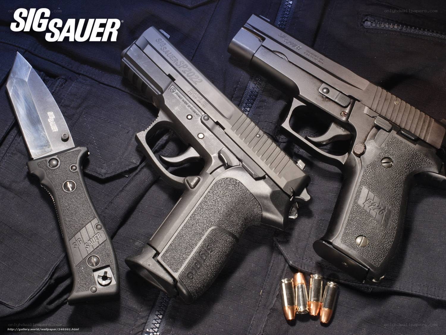 Sig Sauer firearms and knife