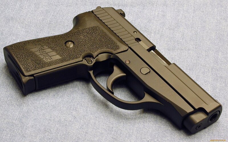 Sig Sauer pistol on fabric