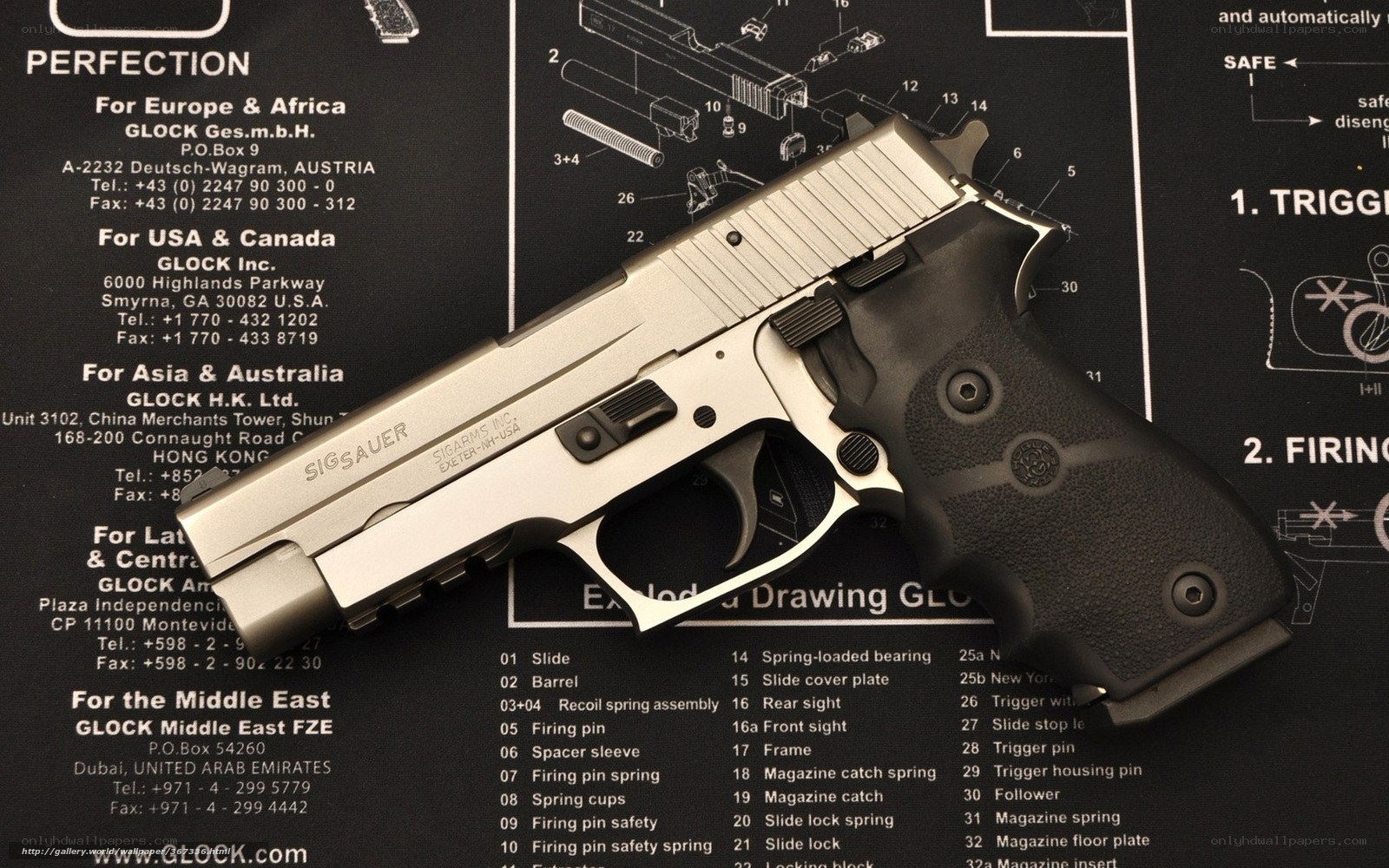 Sig Sauer pistol on manual