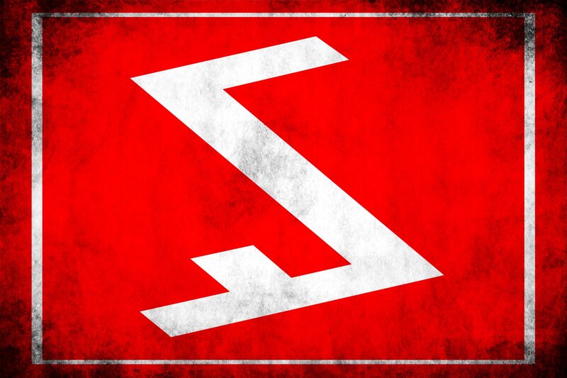 Sigma symbol on red background