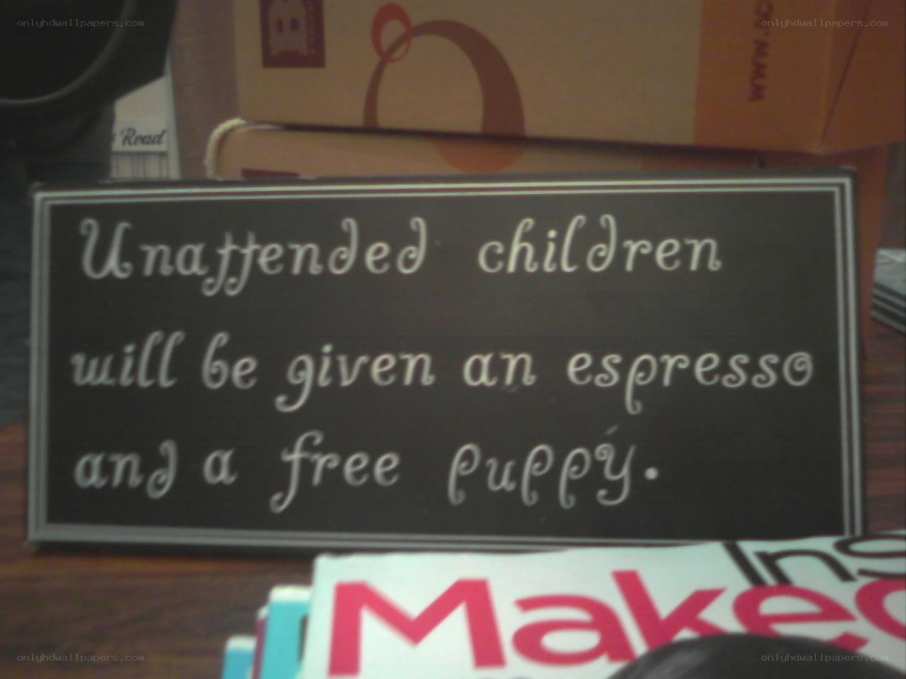 sign about unattended children