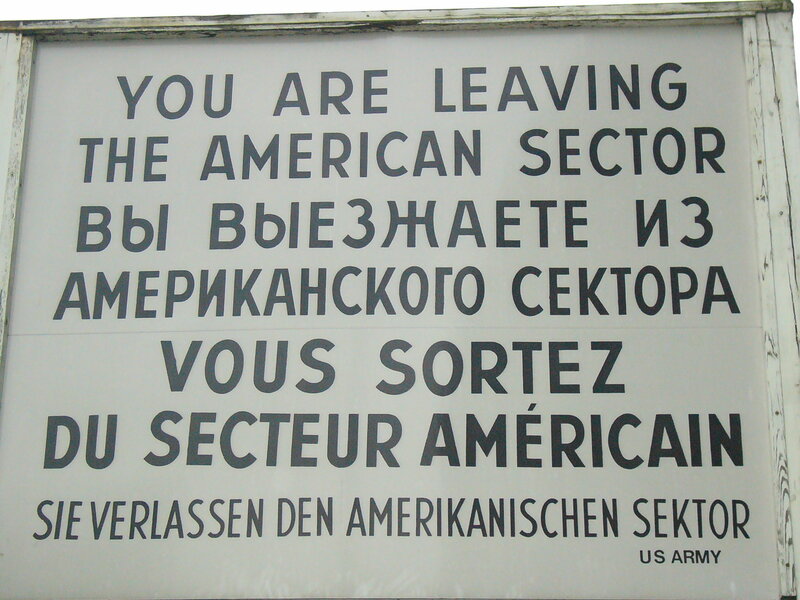 sign leaving american sector