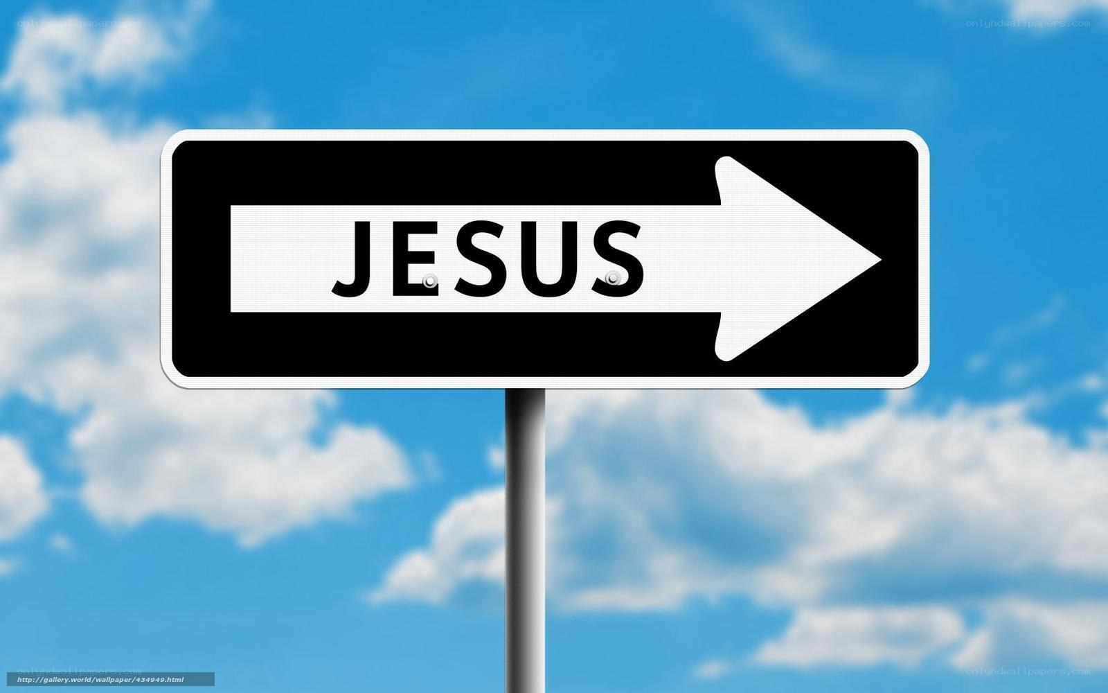 Sign pointing to Jesus