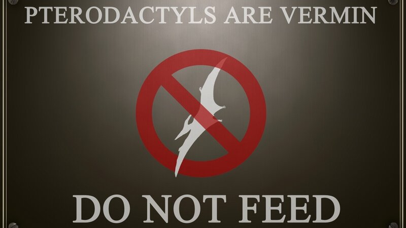 Sign with Pterodactyl