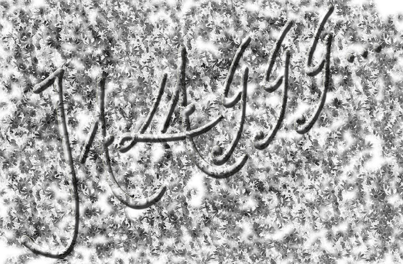 Signature on Floral Background